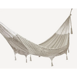 Outdoor undercover cotton Mayan Legacy hammock with hand crocheted tassels Queen Size Marble Colour - Home & Garden >