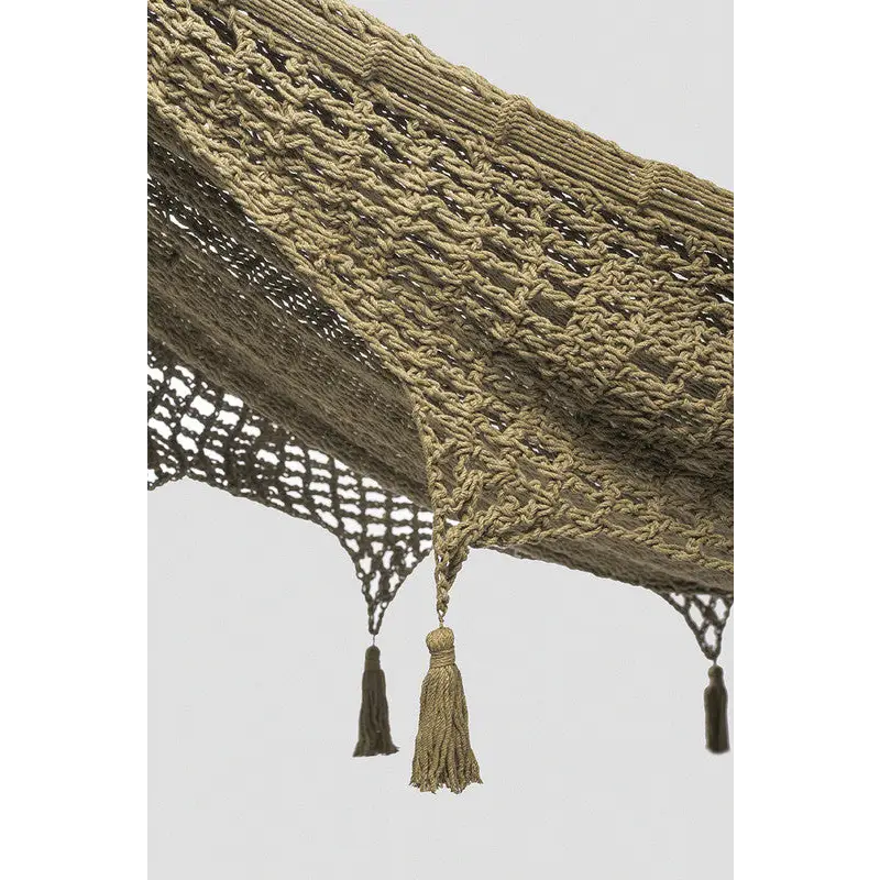 Outdoor undercover cotton Mayan Legacy hammock with hand crocheted tassels Queen Size Cedar - Home & Garden > Hammocks