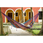 Outdoor undercover cotton Mayan Legacy hammock with hand crocheted tassels King Size Colorina - Home & Garden > Hammocks