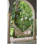 Outdoor undercover cotton Mayan Legacy hammock with hand crocheted tassels King Size Marble - Home & Garden > Hammocks