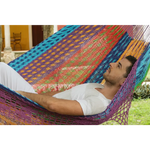 Outdoor undercover cotton Mayan Legacy hammock with hand crocheted tassels King Size Colorina - Home & Garden > Hammocks