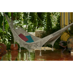 Outdoor undercover cotton Mayan Legacy hammock with hand crocheted tassels King Size Dream Sands - Home & Garden >