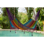 Outdoor undercover cotton Mayan Legacy hammock with hand crocheted tassels King Size Colorina - Home & Garden > Hammocks