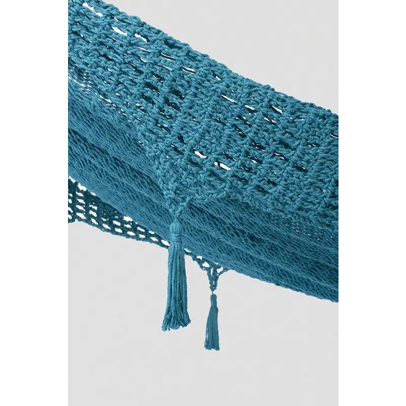 Outdoor undercover cotton Mayan Legacy hammock with hand crocheted tassels Queen Size Bondi - Home & Garden > Hammocks