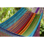 Outdoor undercover cotton Mayan Legacy hammock with hand crocheted tassels King Size Colorina - Home & Garden > Hammocks