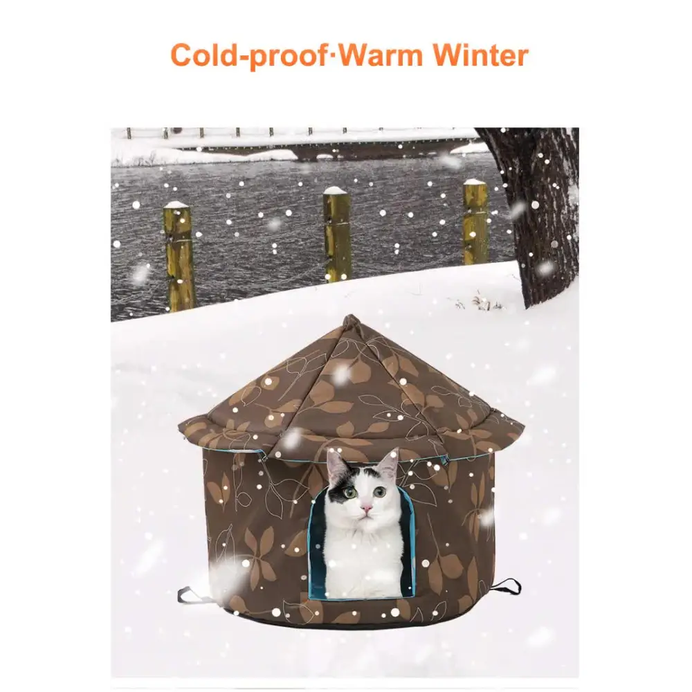 Outdoor Waterproof Cat House - Insulated Weatherproof Warm Shelter for Cats Ideal for Winter Protection,Size: M 40*41cm