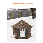 Outdoor Waterproof Cat House - Insulated Weatherproof Warm Shelter for Cats Ideal for Winter Protection,Size: L 45*41cm