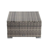 Outdoor wicker ottoman in Grey - Furniture > Outdoor > Outdoor Tables