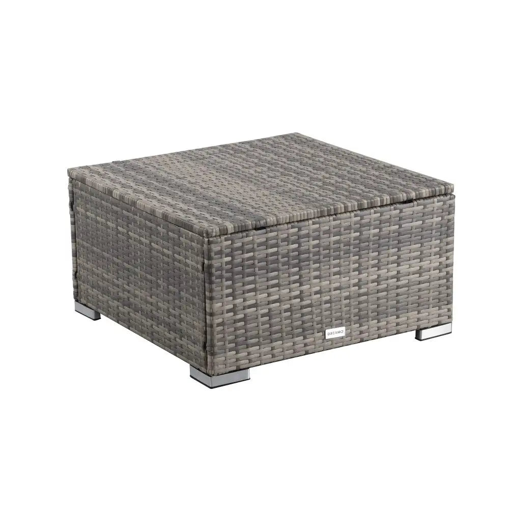 Outdoor wicker ottoman in Grey - Furniture > Outdoor > Outdoor Tables