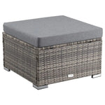 Outdoor wicker ottoman in Grey - Furniture > Outdoor > Outdoor Tables
