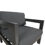 Outie 2pc Set 1 + 2 Seater Outdoor Sofa Lounge Aluminium Frame Charcoal - Furniture > Outdoor
