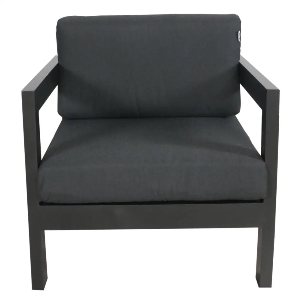 Outie 2pc Set 1 + 2 Seater Outdoor Sofa Lounge Aluminium Frame Charcoal - Furniture > Outdoor