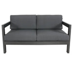 Outie 2pc Set 1 + 2 Seater Outdoor Sofa Lounge Aluminium Frame Charcoal - Furniture > Outdoor