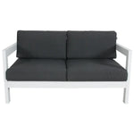 Outie 2pc Set 1 + 2 Seater Outdoor Sofa Lounge Aluminium Frame White - Furniture > Outdoor