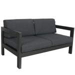 Outie 2pc Set 2 + 3 Seater Outdoor Sofa Lounge Aluminium Frame Charcoal - Furniture > Outdoor
