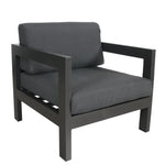 Outie 3pc Set 1 + 1 + 3 Seater Outdoor Sofa Lounge Aluminium Frame Charcoal - Furniture > Outdoor