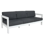 Outie 4pc Set 1 + 1 + 3 Seater Outdoor Sofa Lounge Coffee Table Aluminium White - Furniture > Outdoor