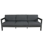 Outie 4pc Set 1 + 1 + 3 Seater Outdoor Sofa Lounge Coffee Table Aluminium Charcoal - Furniture > Outdoor
