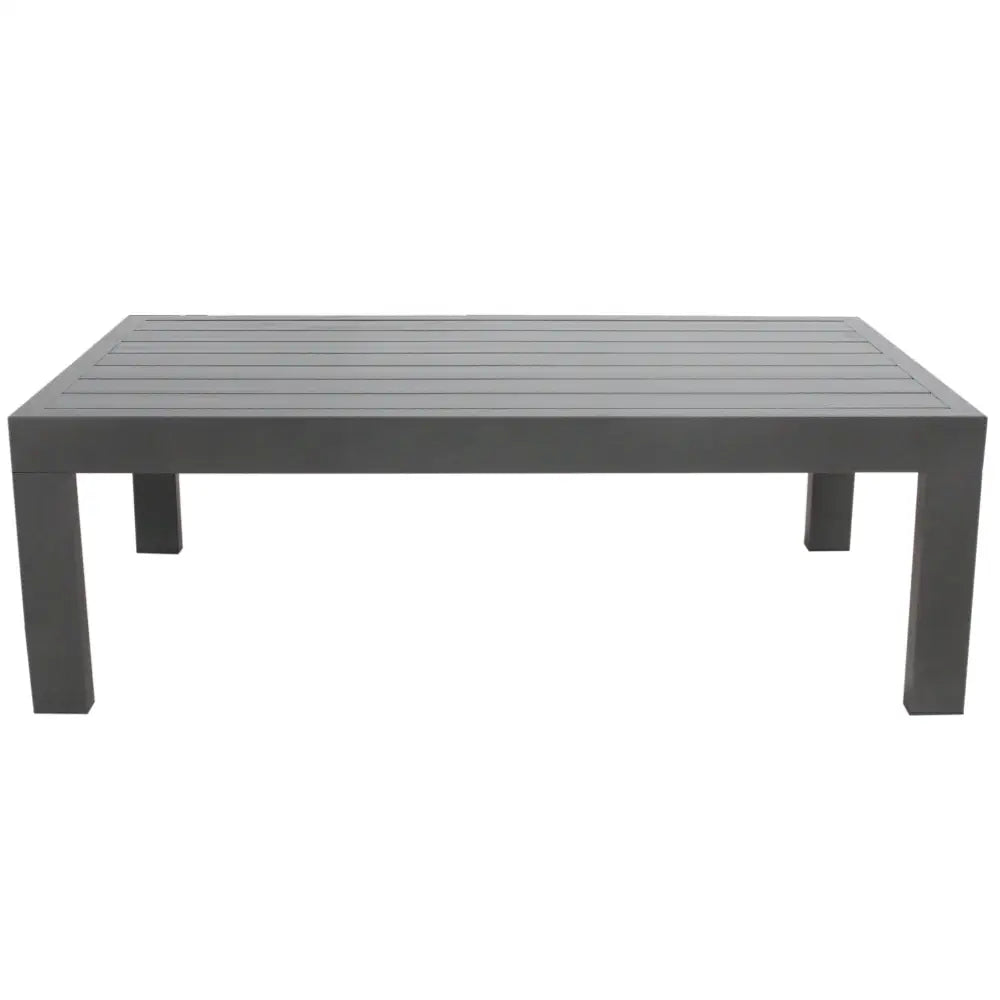 Outie 4pc Set 1 + 1 + 3 Seater Outdoor Sofa Lounge Coffee Table Aluminium Charcoal - Furniture > Outdoor