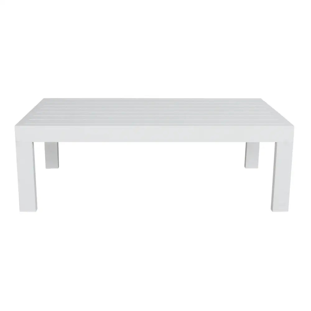 Outie 4pc Set 1 + 2 + 3 Seater Outdoor Sofa Lounge Coffee Table Aluminium White - Furniture > Outdoor