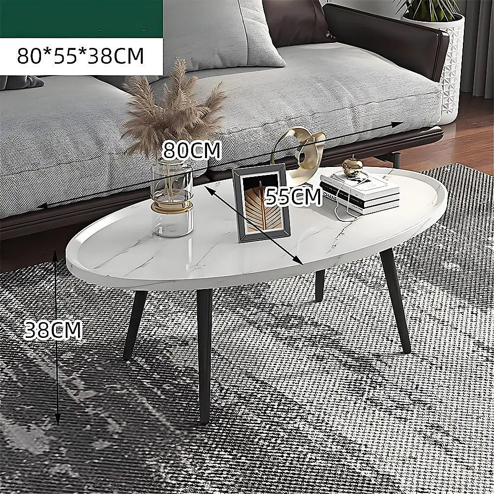 Oval Coffee Table Mid Century Modern Minimalist Display - Furniture > Living Room > Side Tables