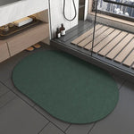 Oval dark green Quick-Dry Absorbent Non-Slip Bath Rug for Bathroom Kitchen & Entryway 45x70cm - Home & Garden >