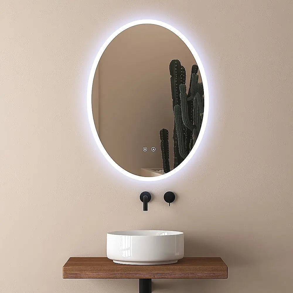 Oval Mirror LED Anti-Fog Illuminated Bathroom Living Room - Health & Beauty > Personal Care > Back Care