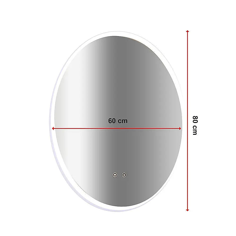 Oval Mirror LED Anti-Fog Illuminated Bathroom Living Room - Health & Beauty > Personal Care > Back Care
