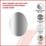 Oval Mirror LED Anti-Fog Illuminated Bathroom Living Room - Health & Beauty > Personal Care > Back Care