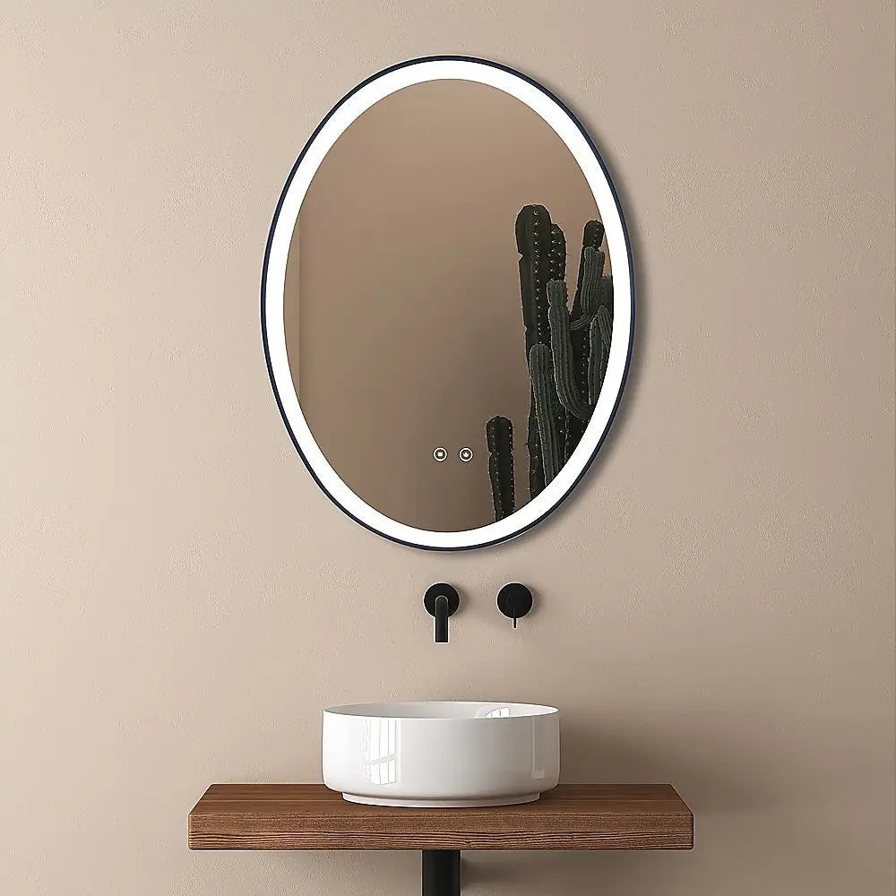 Oval Mirror LED Anti-Fog Illuminated Bathroom Living Room - Health & Beauty > Personal Care > Back Care