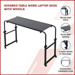 Overbed Table Work Laptop Desk with Wheels - Furniture > Office