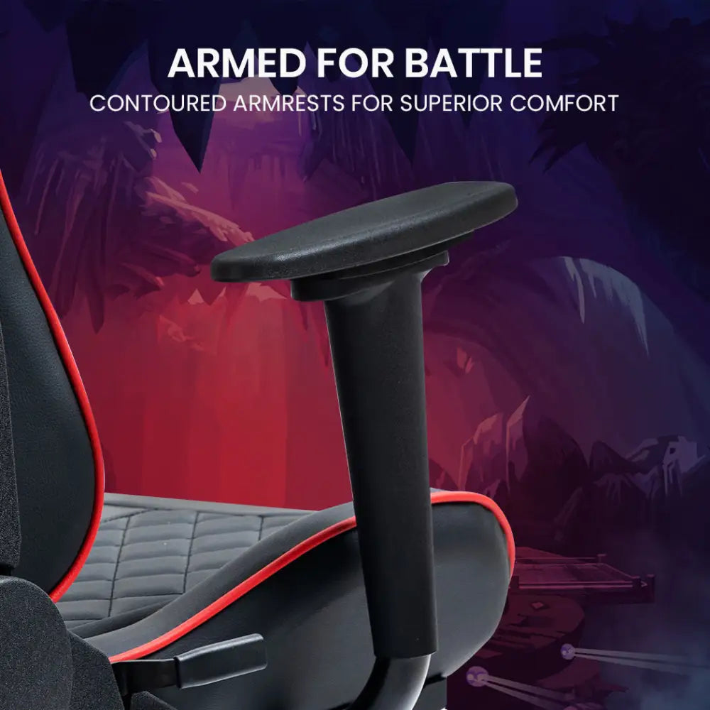 OVERDRIVE Apex Series Reclining Gaming Ergonomic Office Chair with Footrest Black and Red - Furniture > Office