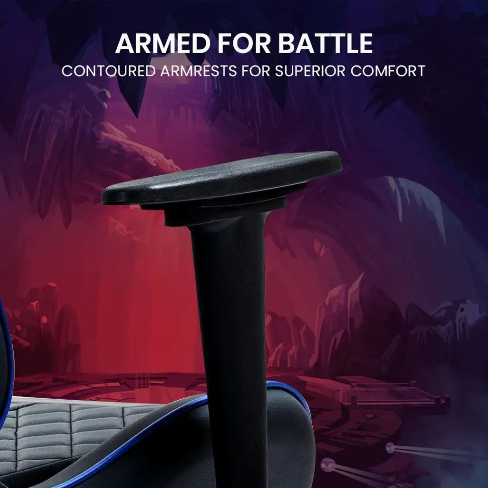 OVERDRIVE Apex Series Reclining Gaming Ergonomic Office Chair with Footrest Black and Blue - Furniture > Office