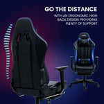OVERDRIVE Apex Series Reclining Gaming Ergonomic Office Chair with Footrest Black and Blue - Furniture > Office