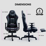 OVERDRIVE Apex Series Reclining Gaming Ergonomic Office Chair with Footrest Black - Furniture > Office
