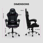 OVERDRIVE Conquest Series Reclining Gaming Ergonomic Office Chair with Lumbar and Neck Pillows Black - Furniture >