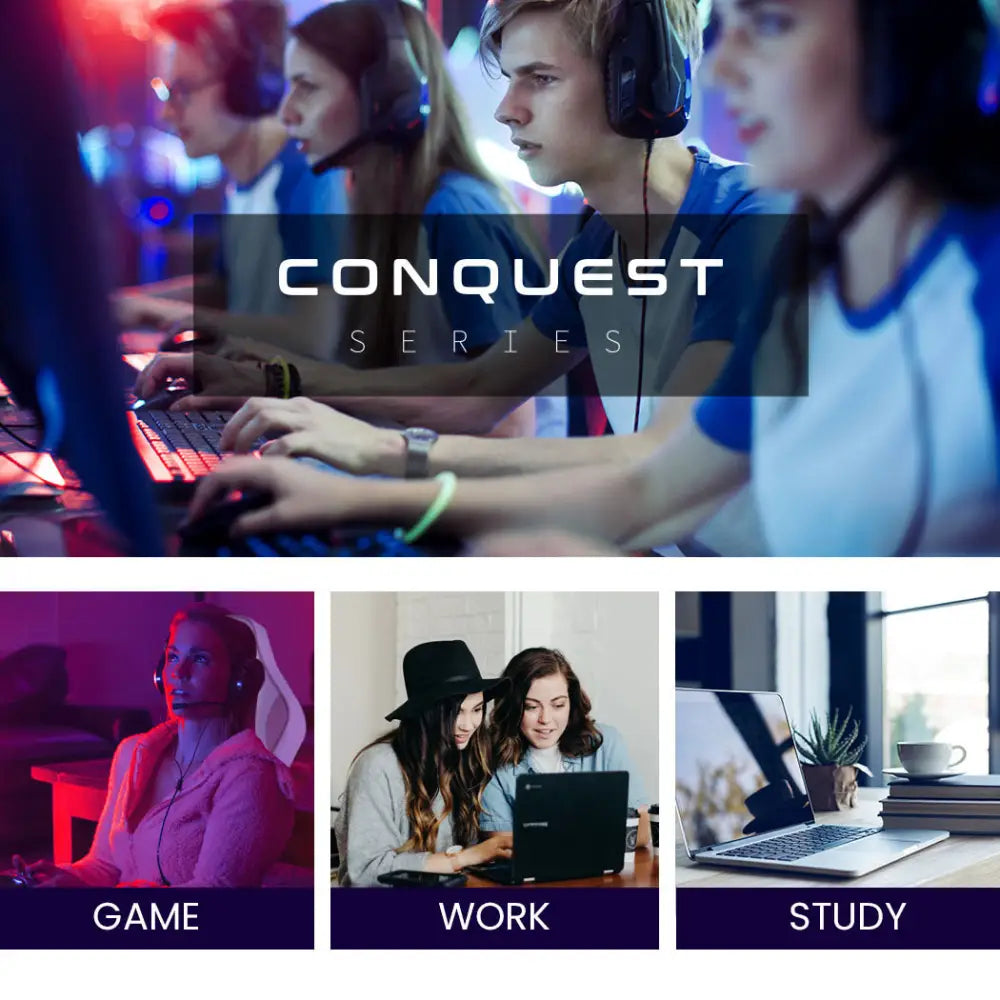 OVERDRIVE Conquest Series Reclining Gaming Ergonomic Office Chair with Lumbar and Neck Pillows Black and Blue