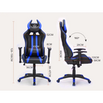 OVERDRIVE Diablo Reclining Gaming Chair Black & Blue Computer Lumbar Office Horns - Furniture > Office