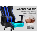 OVERDRIVE Diablo Reclining Gaming Chair Black & Blue Computer Lumbar Office Horns - Furniture > Office