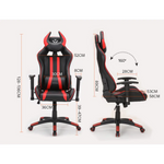 OVERDRIVE Diablo Reclining Gaming Chair Black & Red Office Computer Seat Neck Lumbar Horns - Furniture > Office