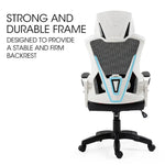 OVERDRIVE Ergonomic Office Desk Chair Height Adjustable Lumbar Support Mesh Fabric Faux Leather Headrest