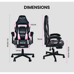 OVERDRIVE Gaming Chair Pink Racing Computer Office Ergonomic Reclining Footrest - Furniture > Office
