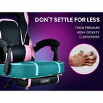 OVERDRIVE Gaming Chair Pink Racing Computer Office Ergonomic Reclining Footrest - Furniture > Office