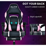 OVERDRIVE Gaming Chair Pink Racing Computer Office Ergonomic Reclining Footrest - Furniture > Office
