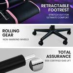 OVERDRIVE Gaming Chair Pink Racing Computer Office Ergonomic Reclining Footrest - Furniture > Office