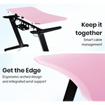 OVERDRIVE Gaming Computer PC Desk Z-Style Pink and Black Cable Management - Furniture > Office