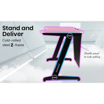 OVERDRIVE Gaming Computer PC Desk Z-Style Pink and Black Cable Management - Furniture > Office