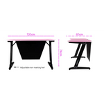 OVERDRIVE Gaming Computer PC Desk Z-Style Pink and Black Cable Management - Furniture > Office