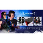 OVERDRIVE Gaming Desk 120cm Computer Black PC Red LED Lights Carbon Fiber Look - Furniture > Office