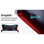 OVERDRIVE Gaming Desk 120cm Computer Black PC Red LED Lights Carbon Fiber Look - Furniture > Office